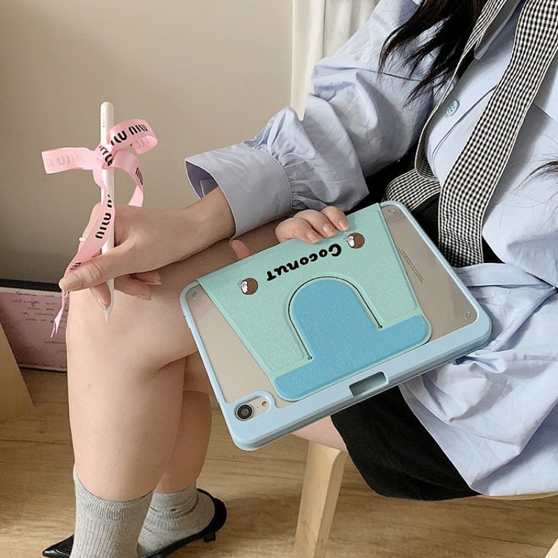 Summer Cool Coconut Suitable for iPad Pro Tablet Protective Cover Air with Pen Slot 10Th Generation Rotating Stand Mini Hard