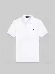 Cross border POLO shirt Paul logo men's lapel ponytail large size loose solid color embroidered short sleeved T-shirt business casual