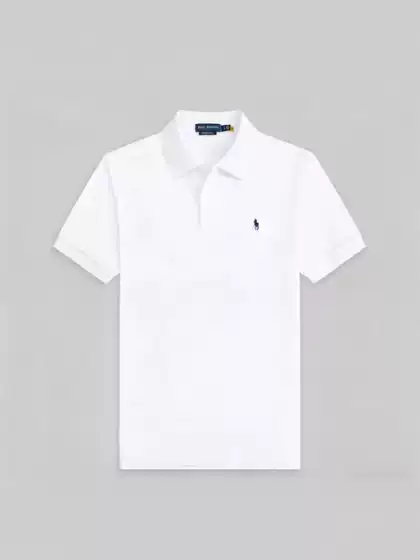 Cross border POLO shirt Paul logo men's lapel ponytail large size loose solid color embroidered short sleeved T-shirt business casual