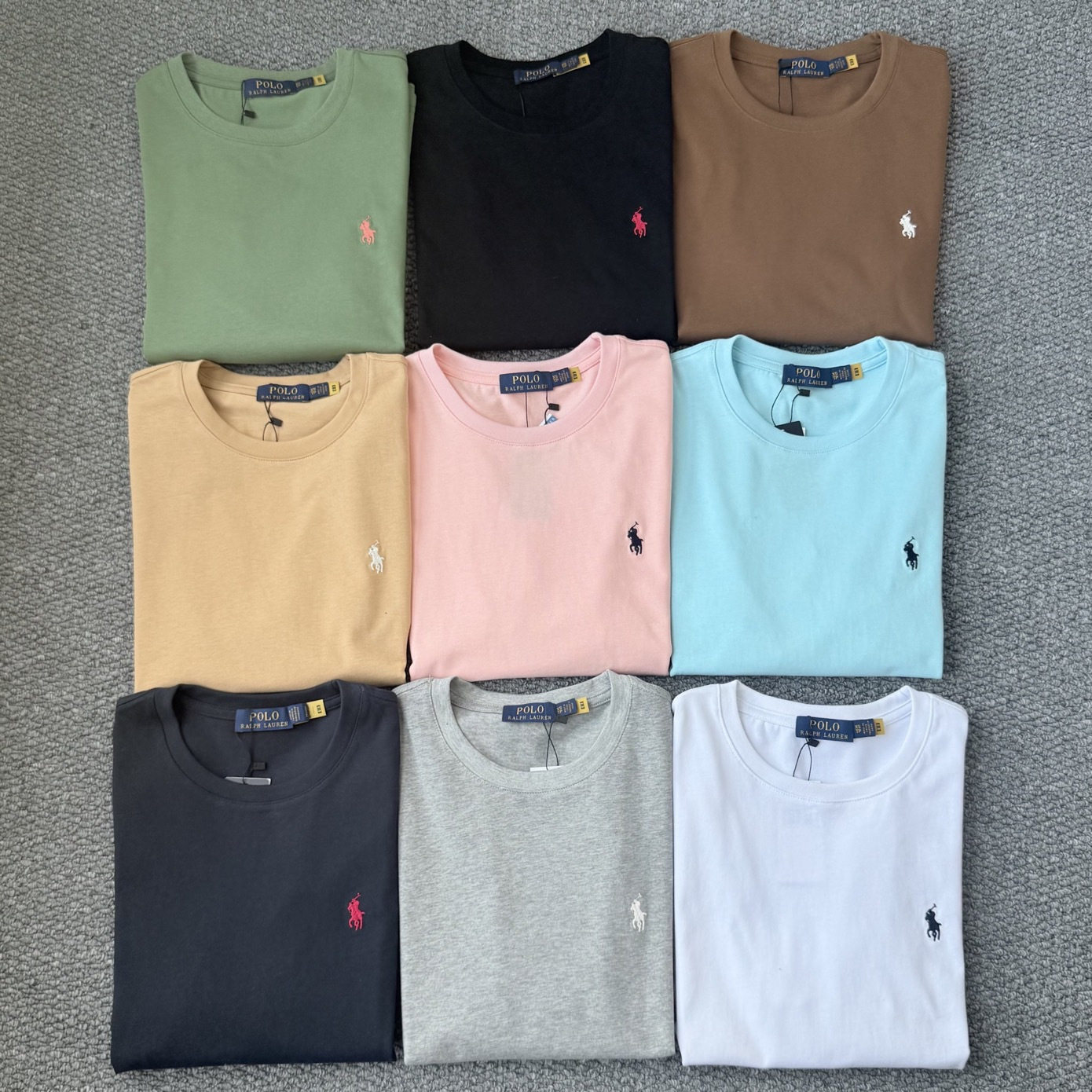【สามารถสแกนฉลากของแท้ได้】เสื้อยืด Ralph Lauren แขนสั้น ลำลอง คอกลม มีโลโก้ปักเล็ก ๆ ใช้ได้ทั้งชายและหญิง