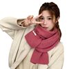 Wool pure scarf Japanese and Korean sweet solid color knitted shawl college style scarf TikTok live warm scarf