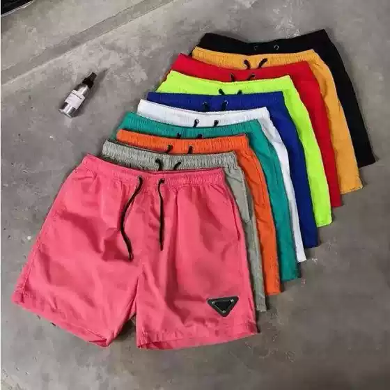 P Brand Men's Shorts, Lightweight Sun-Protective Beach Shorts, Stylish Casual Summer Shorts, European Style, Black Wholesale
