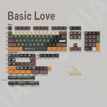 Love Story Original PBT Thermal Sublimation Key Cap 150 Key Large Complete Set of European Standard Separated Spaces 7u Supplement