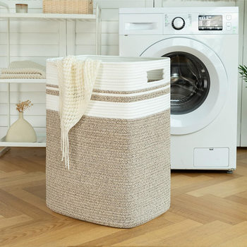 Dirty clothes basket large capacity cross-border hot selling cotton storage basket source factory supply foldable large basket laundry basket