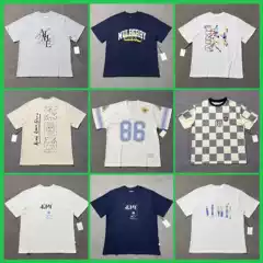 Cross-border Foreign Trade Aime Classic Letter Printing Landmark Building Round Neck Loose Men's and Women's Couples Short-sleeved T-shirt Trendy
