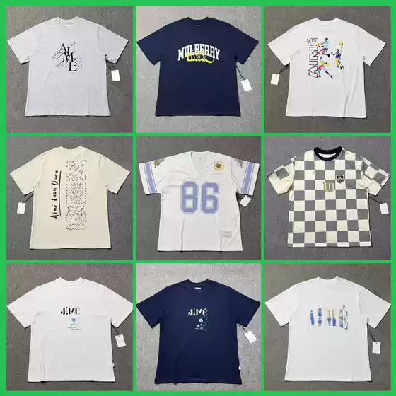 Cross-border Foreign Trade Aime Classic Letter Printing Landmark Building Round Neck Loose Men's and Women's Couples Short-sleeved T-shirt Trendy