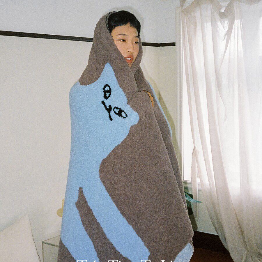 Spend Time Life Original Fluffy Half-Side Velvet Nap Blanket Knitted Blanket Cat Single Sofa Air-conditioning Blanket Waxy