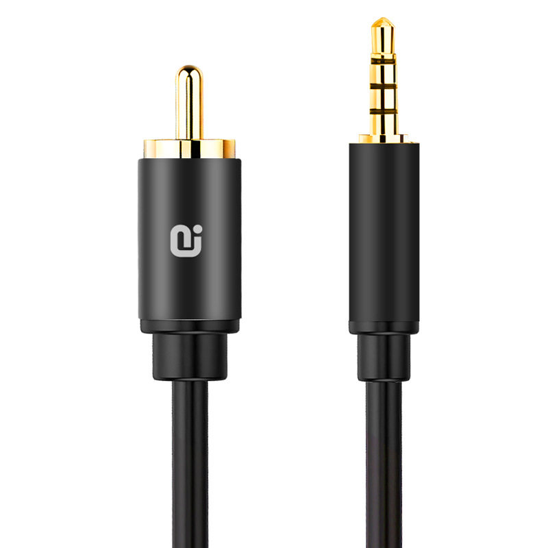 Gold Plated Pure Copper Shielded Coaxial Line 3.5mm to Lotus Digital Audio Line 5.1 Surround Stereo HD Line