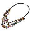 Bohemian Ethnic Necklace Women's Black Wooden Bead Chain Vintage Distinctive Long Necklace Handmade Jewelry Collar