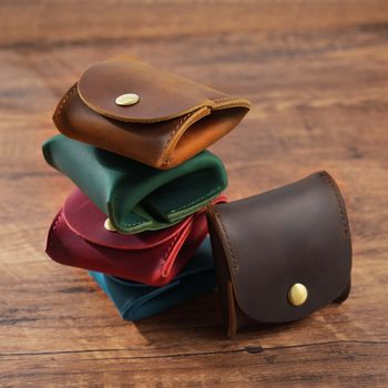 New Genuine Leather Mini Coin Purse Creative Retro Handmade Key Bag Coin Loose Money Storage Card Available in Stock