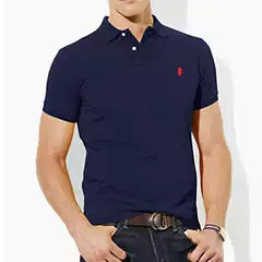 Cross-Border Polo Shirt Basic Summer Men's Lapel Embroidered Pony Logo Pure Color Cotton Large Size Loose Short-Sleeved T-Shirt