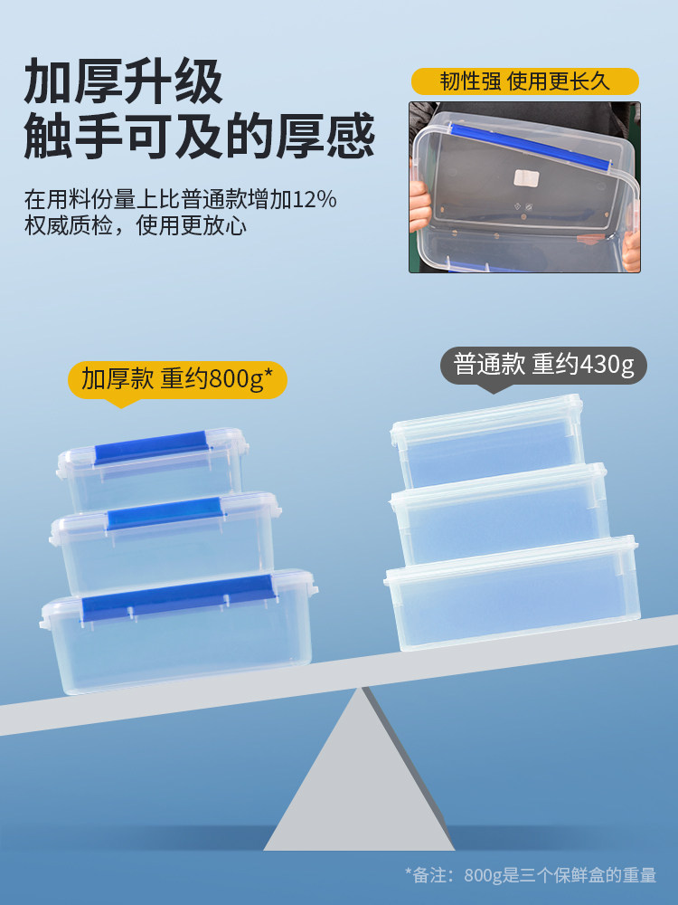 Large-Capacity Refrigerated Fresh-Keeping Box Commercial Plastic Box Frozen Food Grade Special Refrigerator Sealed Rectangular Storage Box