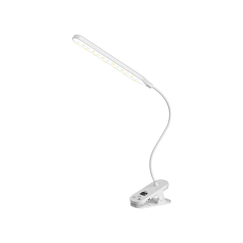 Led clip desk lamp eye protection study special charging clock college dormitory reading lamp bedside night light is bright enough