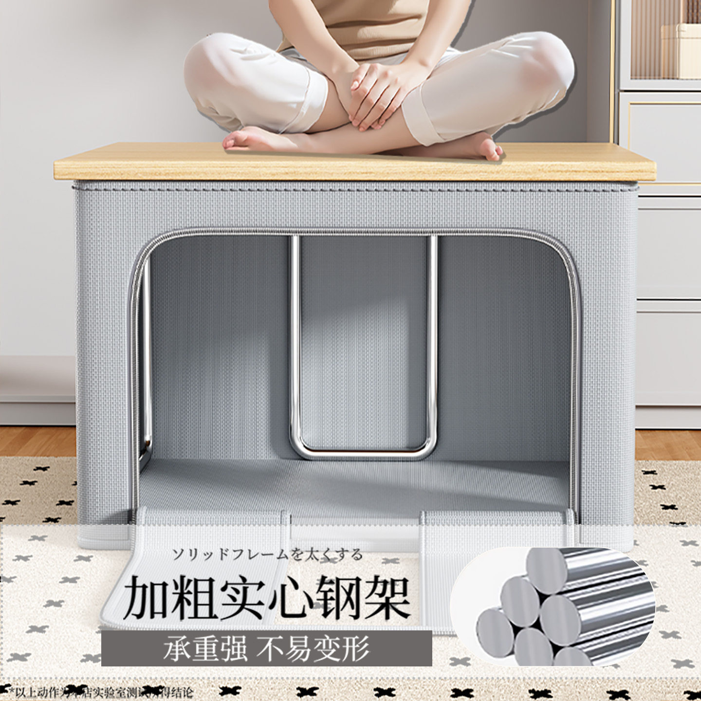 Solid Color Oxford Cloth Large-Capacity Storage Box Household Clothing Storage Box Portable Non-Deformable Washable Storage Box