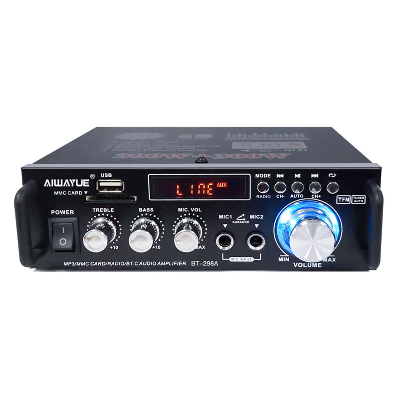Bt-298A Small Hifi Sound Quality Bluetooth Amplifier Card-Insertable USB Remote Control Mini Audio Power Amplifier