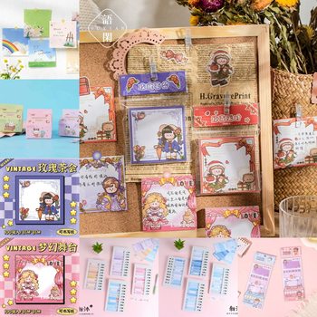 Welfare notes collection a variety of cartoon girl notes students use post-it notes to note the message N times