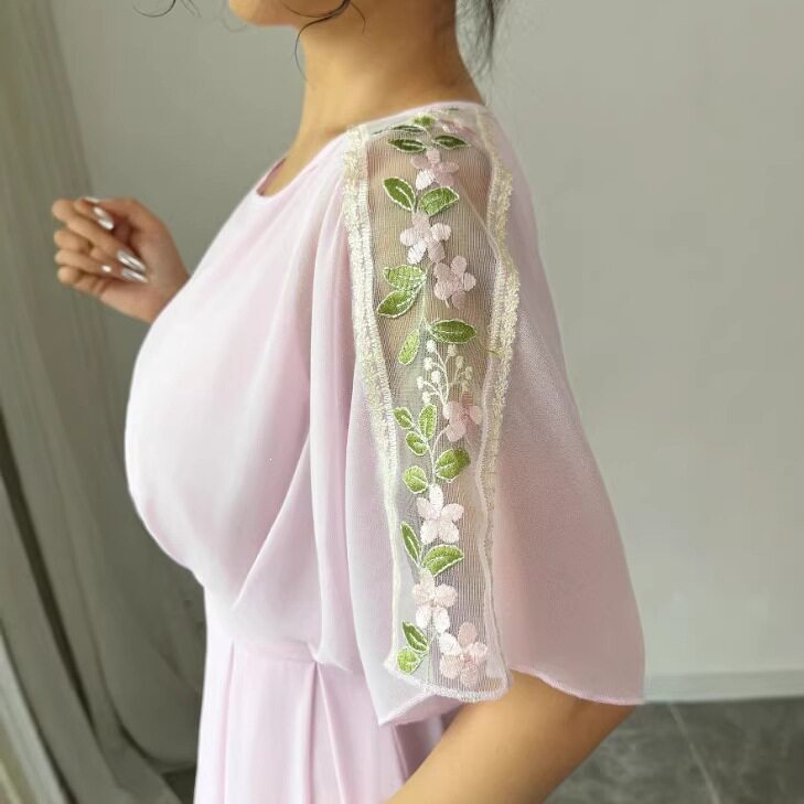 Women's Chiffon Elegant Crew Neck Dolman Sleeve Dresses