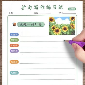 Extended syntax writing composition exercise paper red writing copybook for primary school students