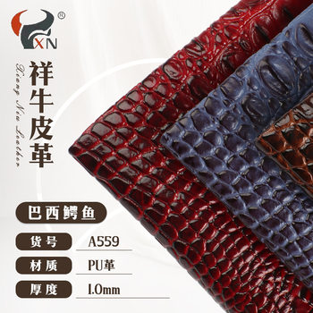 in stock direct supply wear-resistant crocodile pu artificial leather bags shoes home decoration fabric