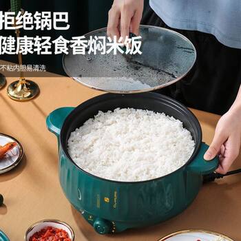Electric Wok Multifunctional Electric Hot Pot Rice Cooker Household Dormitory Student Pot Electric Cooking Pot Small Electric Pot Low Power Mini