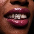 Two-toothed openwork cross, silver finish