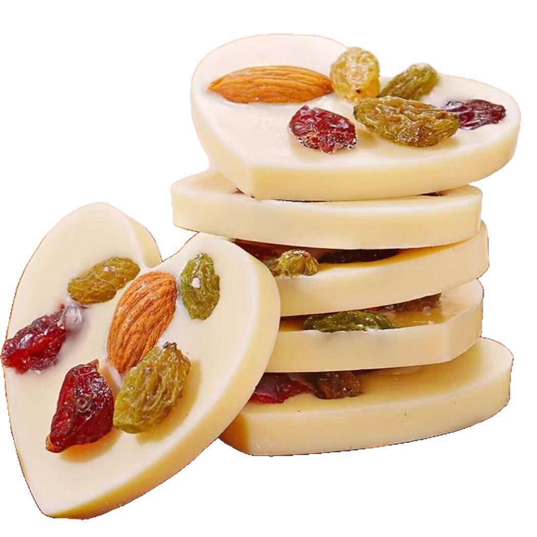 500g Nut Fried Yogurt Slices with Xinjiang Raisins, Almonds, Cranberries, Chocolate, Snacks, Cheese