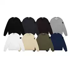 Cross-border STONE Compass Island badge functional long and short pants zip-up hooded set unisex crew neck sweatshirt Island