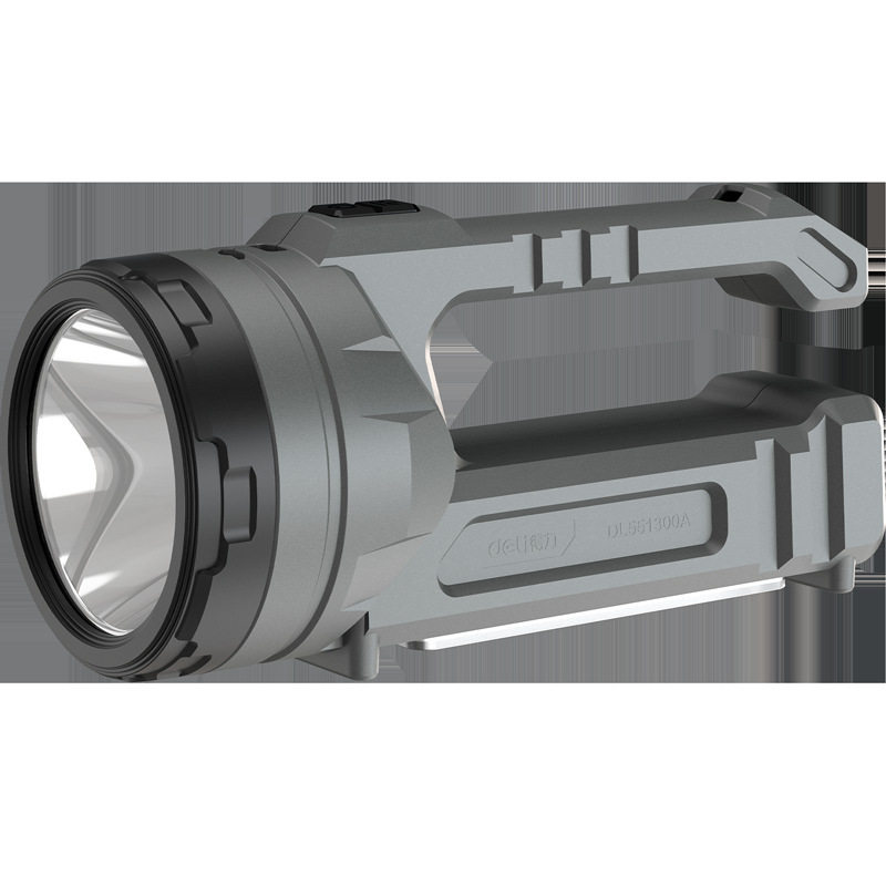 Deli Dl551300A Portable Light USB Rechargeable Outdoor Strong Light Long-Range Abs Handheld Searchlight in Stock