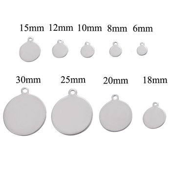 Spot wholesale stainless steel outer hole round smooth small tag stainless steel military necklace can be laser marking logo