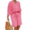 Independent Cross-Border 2026 Summer European and American New Cotton and Linen Women's Fashion Casual Suit, Loose Two-Piece Set for Women