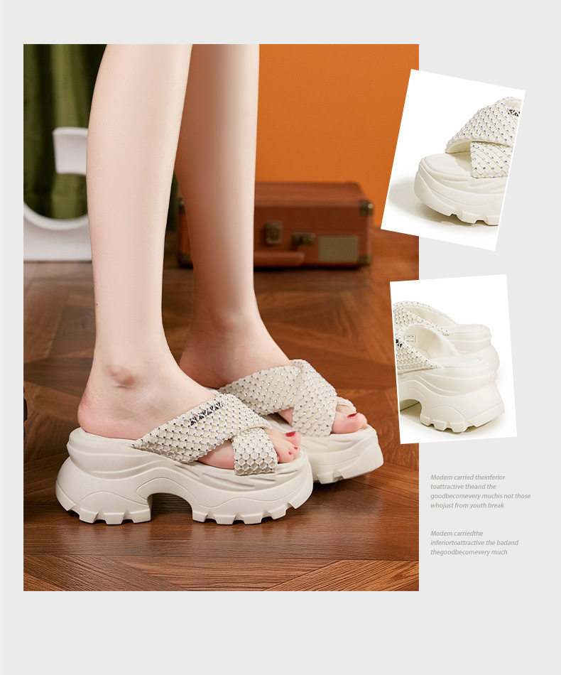 Dép sandal nữ quai chữ V đơn giản, đế xốp nhẹ, mũi tròn — Trắng, Đen chi tiết 3