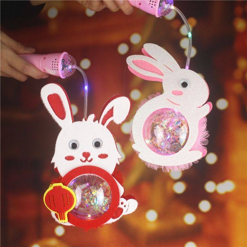 Mid-Autumn Festival Lantern Children's Cartoon Portable Luminous Music Gypsophila Lantern Kindergarten Creative Small Toy Gift