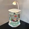 Fish Tank for Popular Bettas, Ultra-Clear Small Glass Tank, Creative Desktop Ornament for Living Room, High-End Ecological Decoration