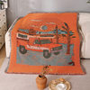 American Retro Sofa Blanket Bright Color Cartoon Abstract Cotton Blanket Single Position Sofa Blanket Wall Decorative Tapestry