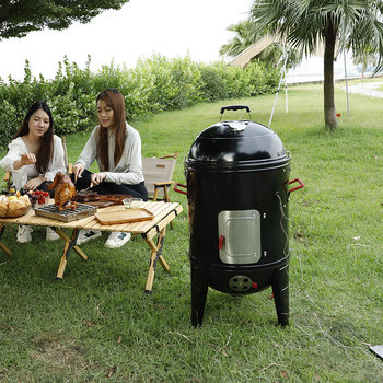 Amazon's Best-Selling Three-In-One Smoker Grill Outdoor Courtyard Grill Wood Stove Portable Grill Carbon Stove