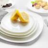 Pure white bone china square western flat plate ceramic dish cold dish steak plate geometric shallow plate household tableware dish