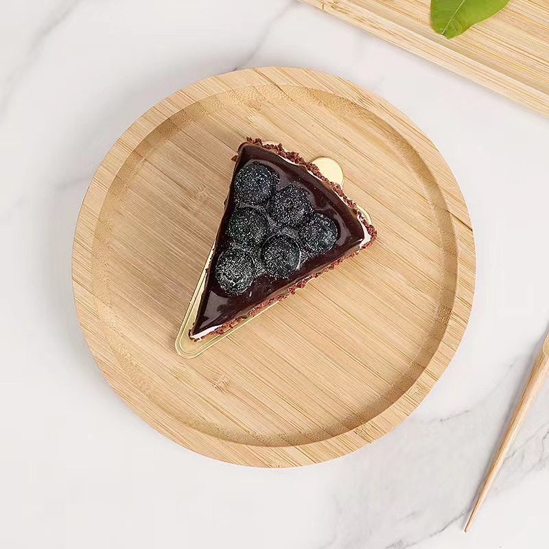 Wholesale Water Cup Tray Bamboo Wood Products Craft Tray Dinner Plate Barbecue Cheese Plate Pastry Dried Fruit Plate Tableware