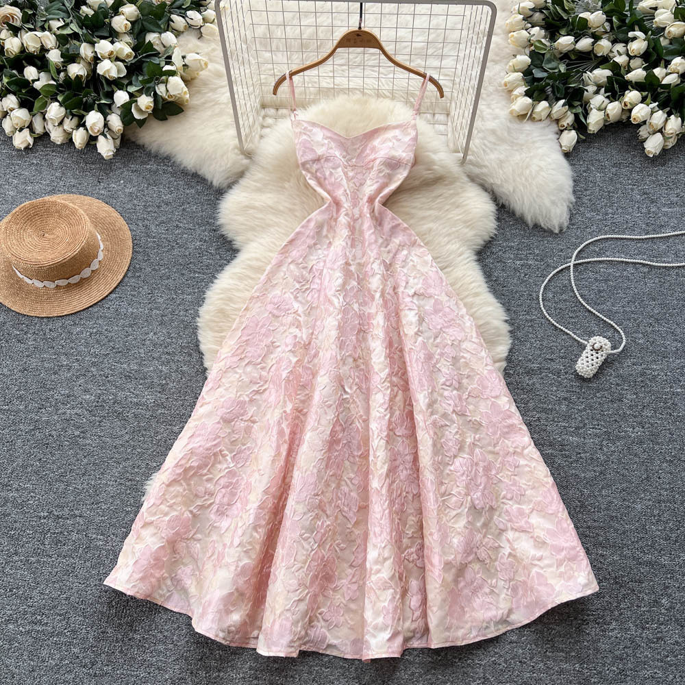 Elegant Womens Summer Dress Sleeveless A Line Design Floral Pattern Lightweight Fabric Available in Red Wholesale