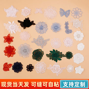 Three-Dimensional Lace Accessories Embroider Hand-Sewn Cloth Patch Clothing Patch Embroider Decorative Patch Ironing Patch Stereo Butterfly Lace Flower