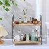 in stock Double-layer Wooden Storage Rack for Kitchen Seasoning Supplies Household Desktop Toiletries Storage Rack