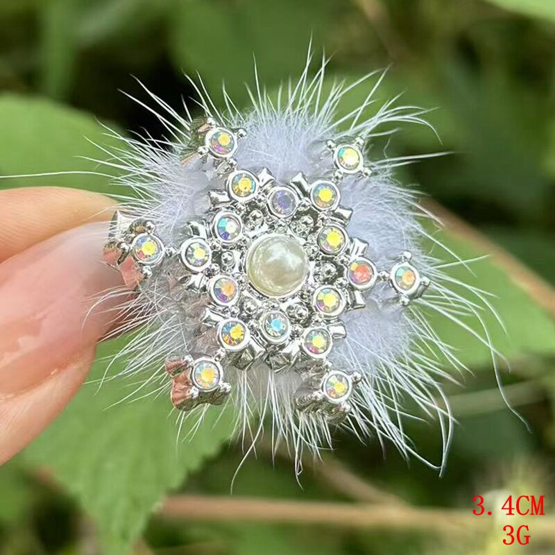 超闪水钻珍珠雪花小鸭夹高颜值圣诞节温柔可爱发卡冬季新款头饰女