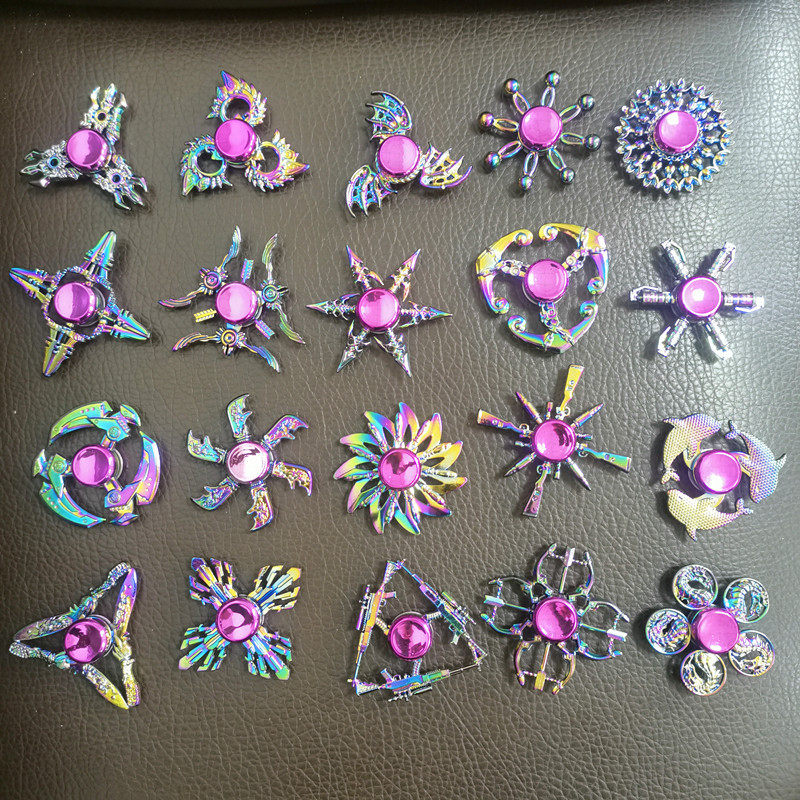 Factory production wholesale colorful metal alloy fingertip gyro decompression toy scenic spot stall hot sale
