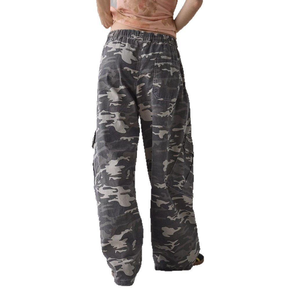 Womens Casual Loose Fit Camouflage Cargo Pants Multi Pocket Design Fall Winter Collection Wholesale Available