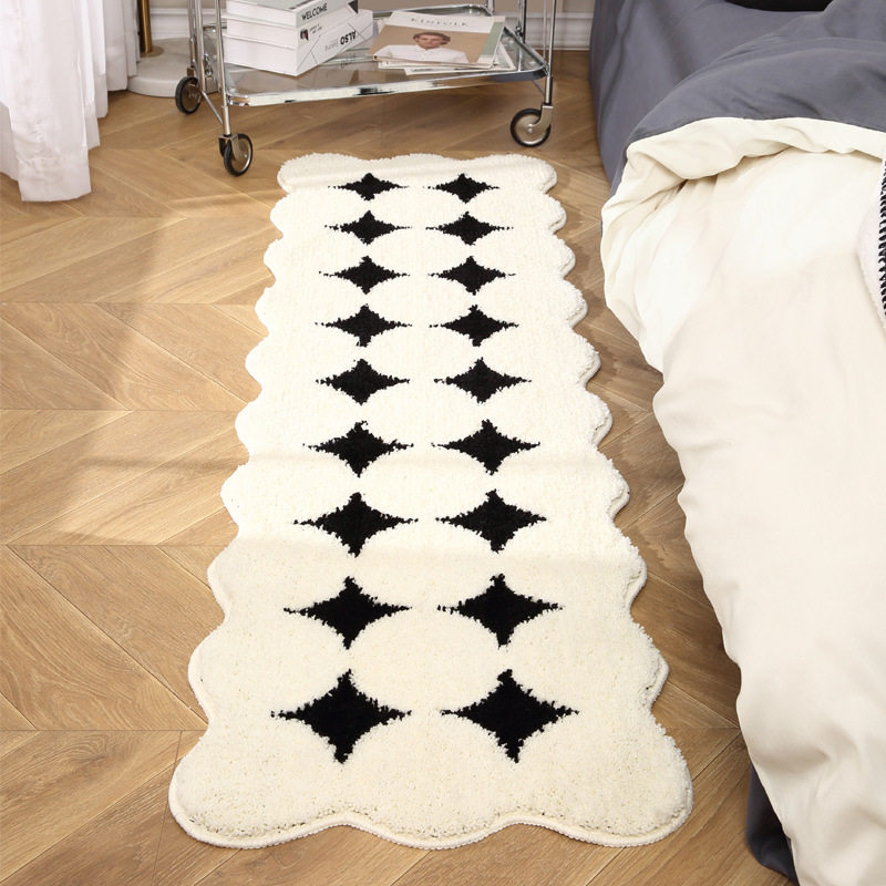 Cream Style Bedroom Carpet Bedroom Bedside Blanket Long Strip Bed Front Floor Mat Plush Master Bedroom Bay Window Mat Sofa Coffee Table Mat