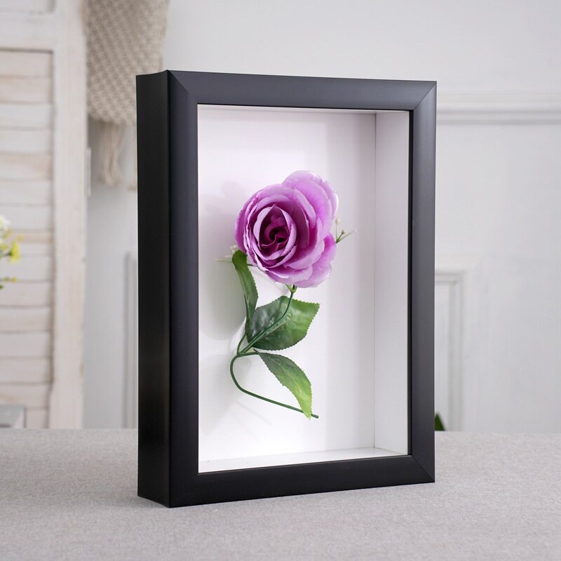 Thickened Hollow 5cm Three-Dimensional Photo Frame Square Astronaut Hand and Foot Print Dried Flower Specimen Frame Minimalist Style Sample