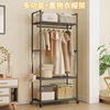 Simple Multifunctional Coat Rack Storage Rack Household Dormitory Floor Hanger Movable Clothes Rack Storage Rack