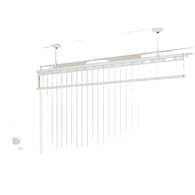 Upgraded Manual Adjustable Single-Pole Balcony Household Clothes Drying Rack for Small Spaces, Manual Clothes Rod with up and down Folding Drying Rack