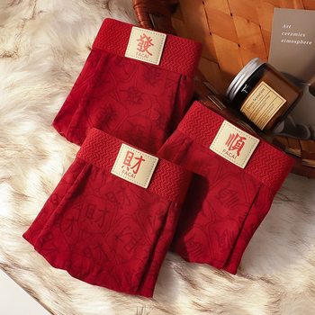 Carefully Selected Red Underwear for Men, Suitable for the Year of Birth, New Year, Weddings, and Celebrations, Red Men's Underwear, Boxer Briefs