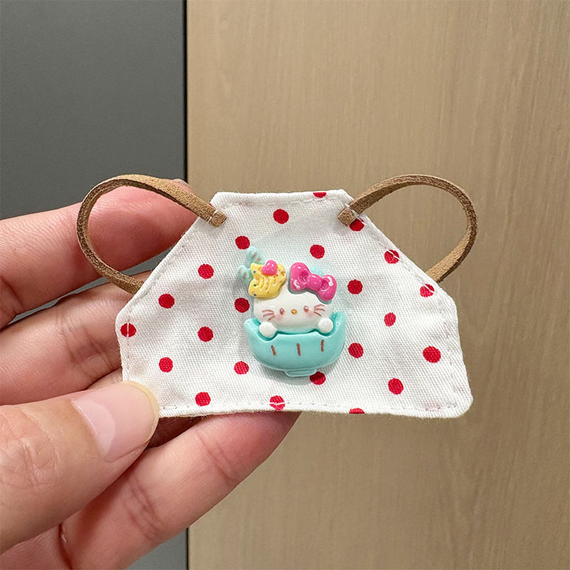 可爱迷你帆布包毛绒玩偶格子包西高地公仔扭棒小狗配饰格子裙娃衣