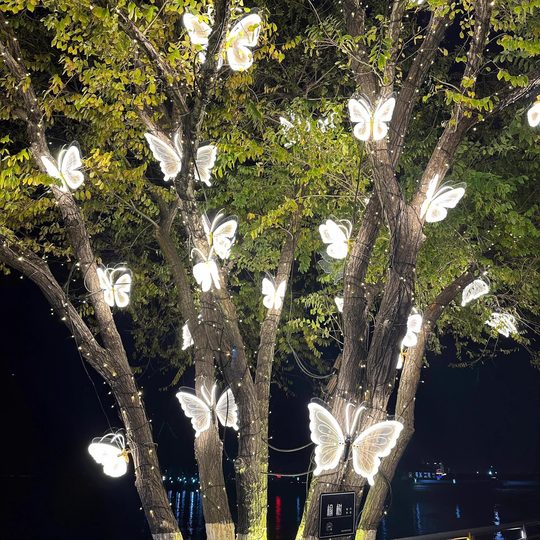 led outdoor luminous dynamic butterfly lamp insect lamp modeling lamp garden landscape lamp simulation butterfly decorative lamp